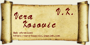 Vera Kosović vizit kartica
